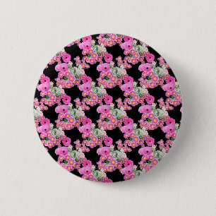 Trending Pink Schwarz Muster Zubehör Button
