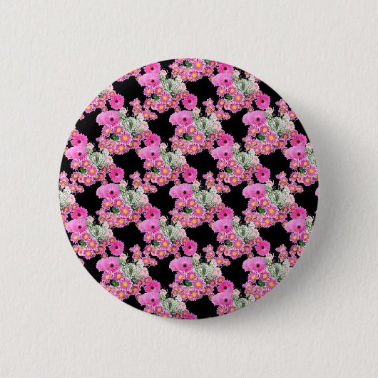 Trending Pink Schwarz Muster Zubehör Button (Vorderseite)