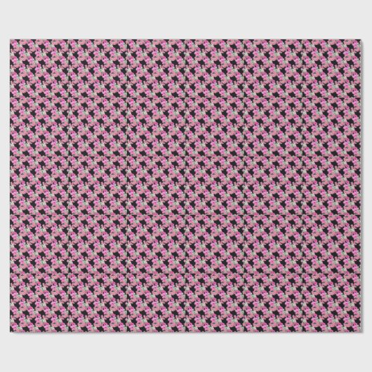 Trending Pink Schwarz Muster Zubehör Geschenkpapier (Flach)