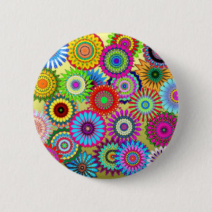 Trending Psychadelic Blume Power Druckzubehör Button