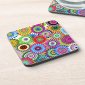 Trending Psychadelic Blume Power Druckzubehör Getränkeuntersetzer (Linke Seite)