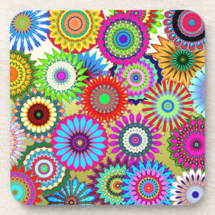Trending Psychadelic Blume Power Druckzubehör Getränkeuntersetzer