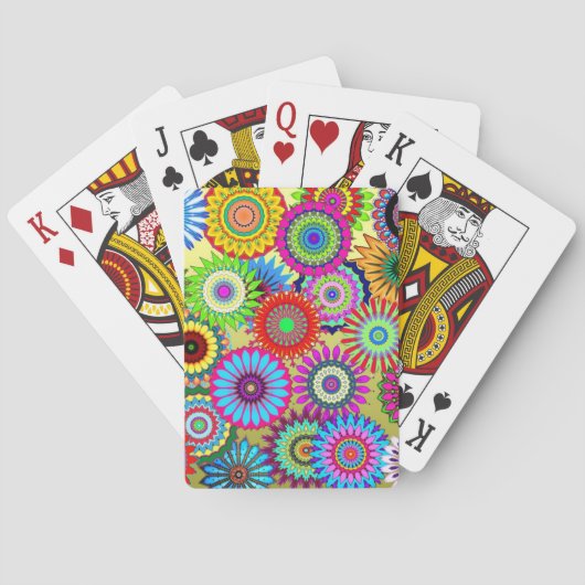 Trending Psychadelic Blume Power Druckzubehör Spielkarten (Rückseite)