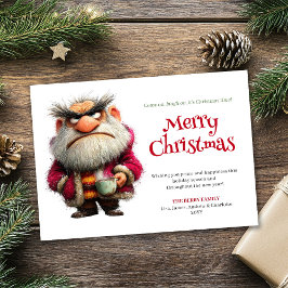 Trending quirky Claus editable Christmas greeting Feiertagskarte