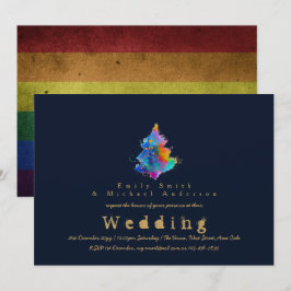 Trending Rainbow Christmas Tree LGBT Pride Wedding Einladung