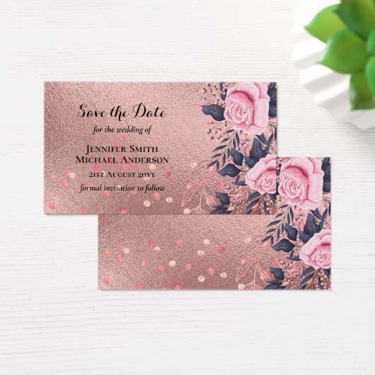 Trending ROSEGOLD Wedding Pink Navy Metallic (Schreibtisch)