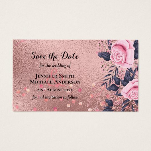 Trending ROSEGOLD Wedding Pink Navy Metallic (Vorderseite)