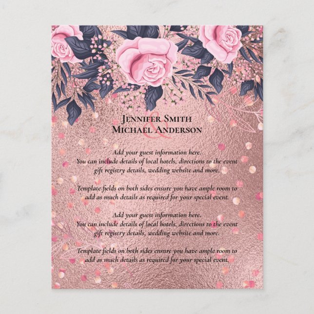 Trending ROSEGOLD Wedding Pink Navy Metallic (Vorderseite)