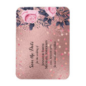 Trending ROSEGOLD Wedding Pink Navy Metallic Magnet (Vertikal)