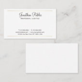 Trending Simple Schlicht Elegante White Design Mod Visitenkarte (Vorne/Hinten)