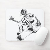 Trending Skaten Skeleton Play Skateboard Mousepad (Mit Mouse)