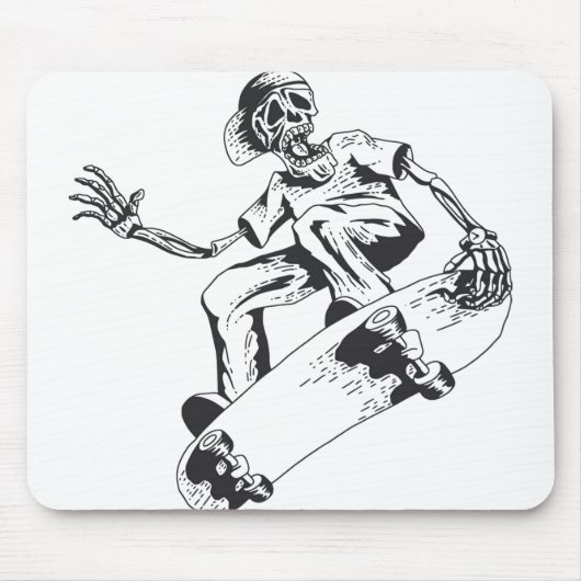 Trending Skaten Skeleton Play Skateboard Mousepad (Vorne)