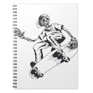 Trending Skaten Skeleton Play Skateboard Notizblock