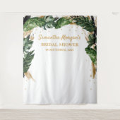 Trending Summer Tropical Blätter Brautparty Wandteppich (Vorderseite)