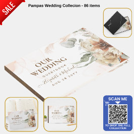 Trending Terracotta Pampas Grass Wedding Gästebuch