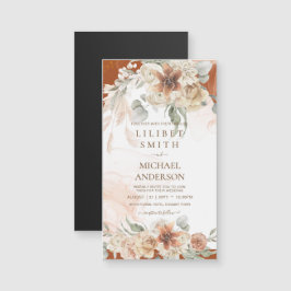 Trending Terracotta Pampas Grass Wedding Magnetkarte