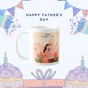 Trending Vintage Vater und Tochter umarmen Vater Kaffeetasse