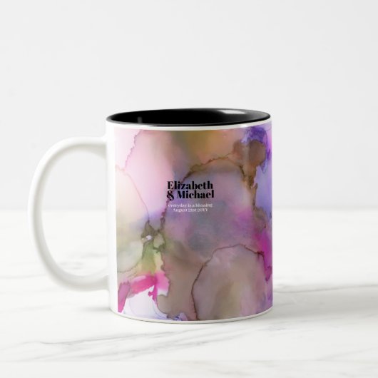 Trending Watercolor FOTO Geschenk Moody Zweifarbige Tasse (Links)