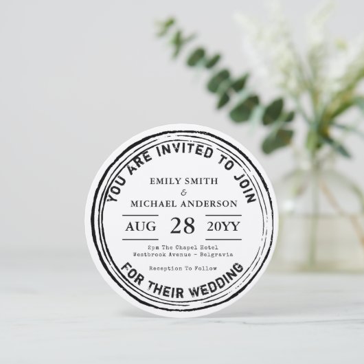 Trending Wedding Einladung 2018 Rustikale Runde In (Stehend Vorderseite)