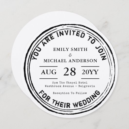 Trending Wedding Einladung 2018 Rustikale Runde In (Vorne/Hinten)