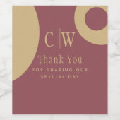 Trending Wedding Vielen Dank Dusty Rose Pink Gold Weinetikett (Einzelnes Label)