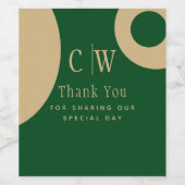 Trending Wedding Vielen Dank Emerald Green Gold Weinetikett (Einzelnes Label)