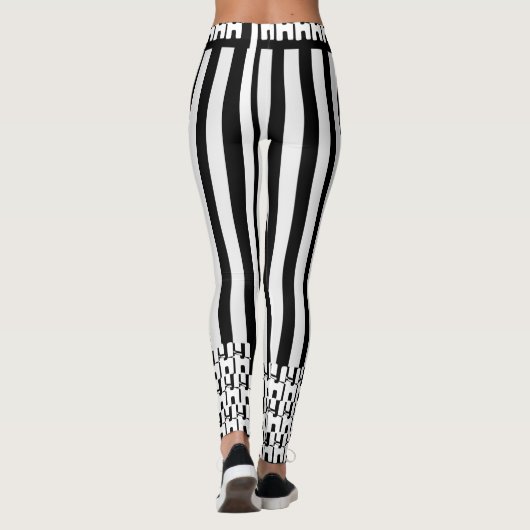 Trending Zebra Chic Monochrome Leggings (Rückseite)