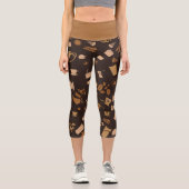Trendkaffee Gemustert Capri Leggings (Vorderseite)