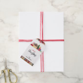 TrendKarierte Weihnachtsfeiertage Rot Grün Geschenkanhänger (Mit Garn)
