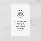 Trendkarte mit modernem Google-Bewertungs-QR-Code Begleitkarte (Rückseite)