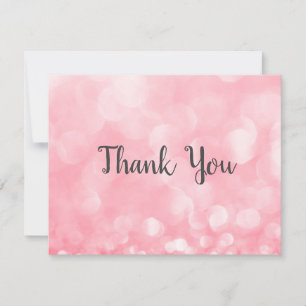 Trendkarte Rosa Bokeh Geschäft Dankeschönkarte Dankeskarte