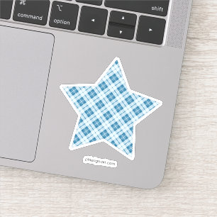Trendlight Blue tartan Weihnachtsmuster Star Aufkleber