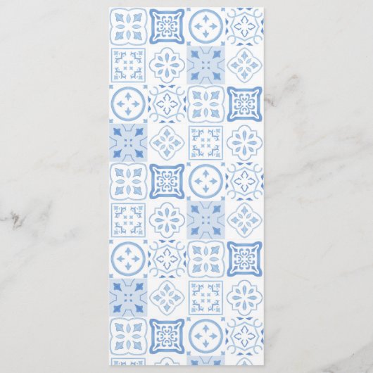 Trendlight Blue Wavy Edge Lemons Polterabend Menükarte (Rückseite)