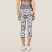 Trendlight Grau Camouflage Muster Capri Leggings (Rückseite)