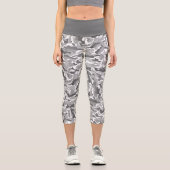 Trendlight Grau Camouflage Muster Capri Leggings (Vorderseite)
