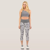 Trendlight Grau Camouflage Muster Capri Leggings (Vorderseite)