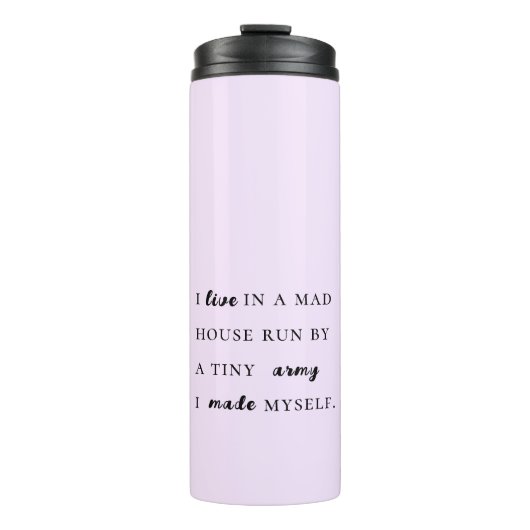 Trendlustige moderne Typografie Thermosbecher (Vorderseite)