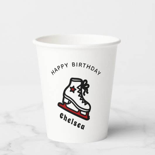 Trendly Figure Skaten Girl Skate Personalisiert Re Pappbecher (Vorderseite)