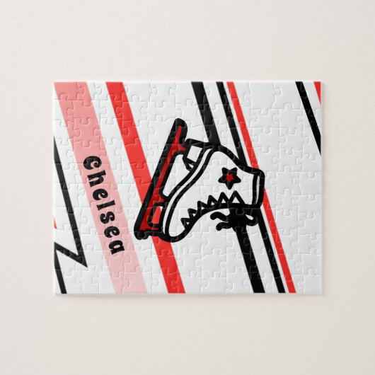 Trendly Figure Skaten Girl Skate Personalisiert Re Puzzle (Horizontal)