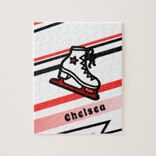 Trendly Figure Skaten Girl Skate Personalisiert Re Puzzle (Vertikal)