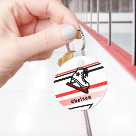 Trendly Figure Skaten Girl Skate Personalisiert Re Schlüsselanhänger