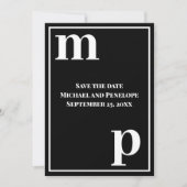 Trendly Lower Case Monogram Black Save the Date Einladung (Vorderseite)