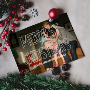 Trendly Merriest Christmas Overlay Foto Flat Card Feiertagskarte