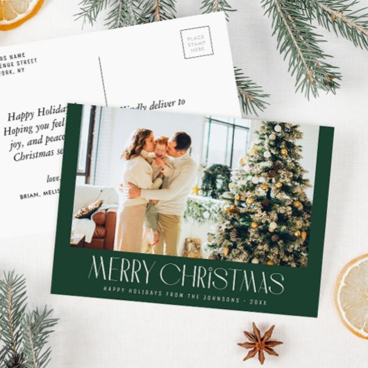 Trendly Minimal Foto Weihnachtskarte Postkarte