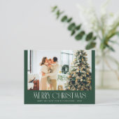 Trendly Minimal Foto Weihnachtskarte Postkarte (Stehend Vorderseite)