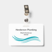 Trendly Simple Plumber Staff Business Abzeichen Ausweis (Back with Clip)