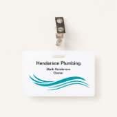 Trendly Simple Plumber Staff Business Abzeichen Ausweis (Vorderseite mit Klammer)