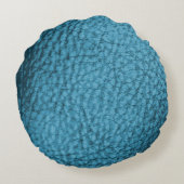 Trendmedium Blue Imitats Leather Design Rundes Kissen (Rückseite)