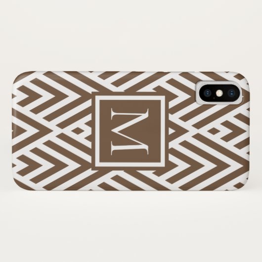 Trendmedium braune Monogramm-Arrow-Diamantmuster Case-Mate iPhone Hülle (Rückseite (Horizontal))