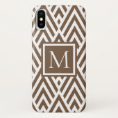 Trendmedium braune Monogramm-Arrow-Diamantmuster Case-Mate iPhone Hülle (Rückseite)